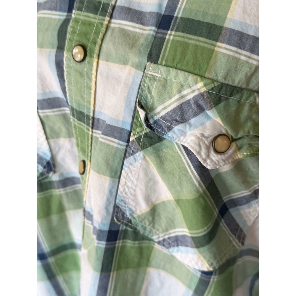 Aeropostale Men's LG Pearl Snap Plaid Western Style Shirt - Picture 5 of 7